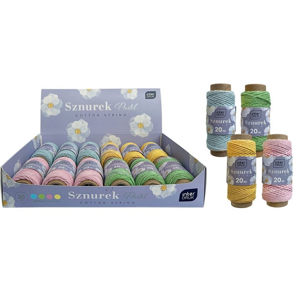 Sznurek na szpulce 20m Pastel Interdruk